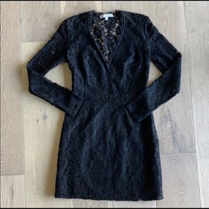 WayF Say it out Loud Black Lace Long Sleeve Dress